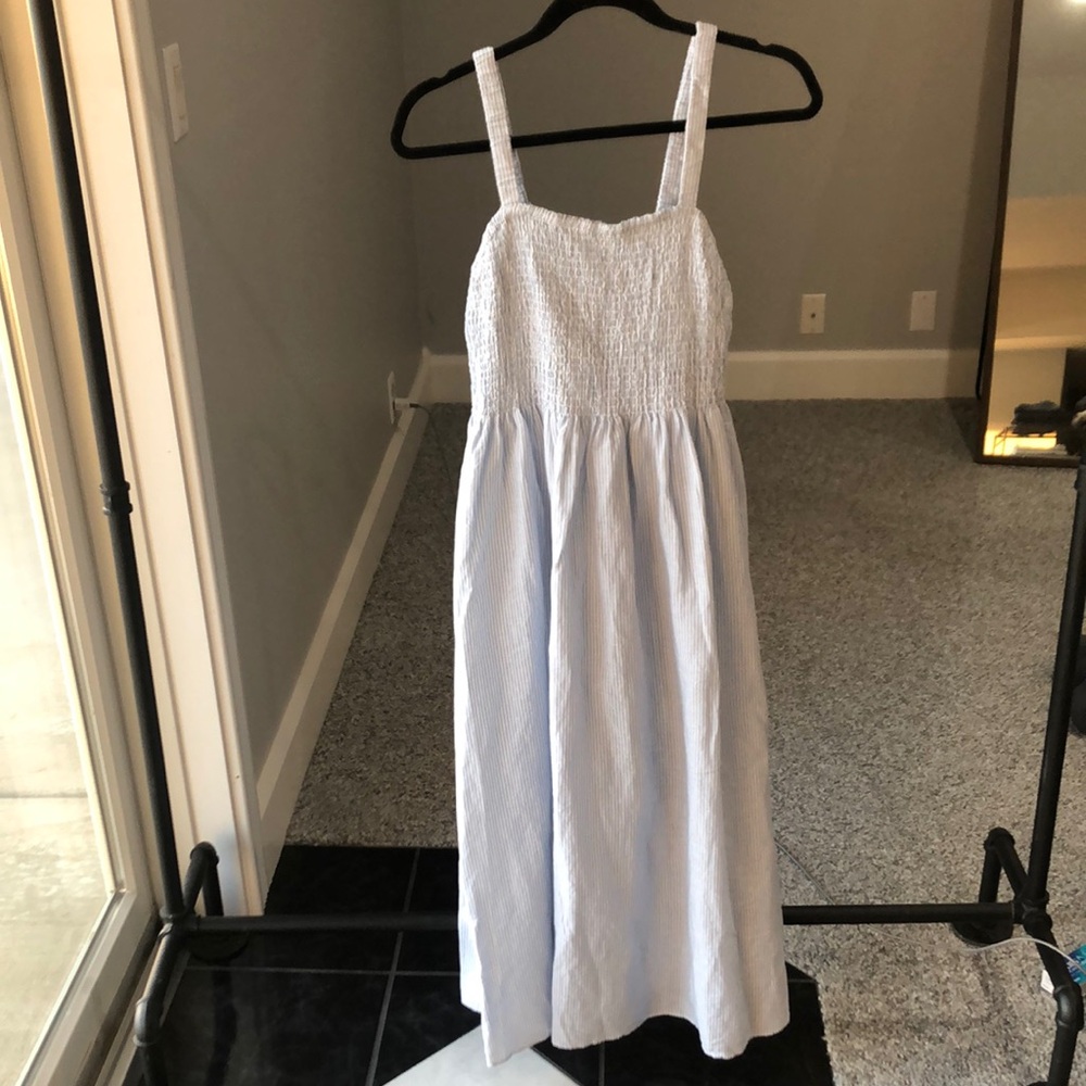 J.Crew Seersucker Midi Dress Size S
